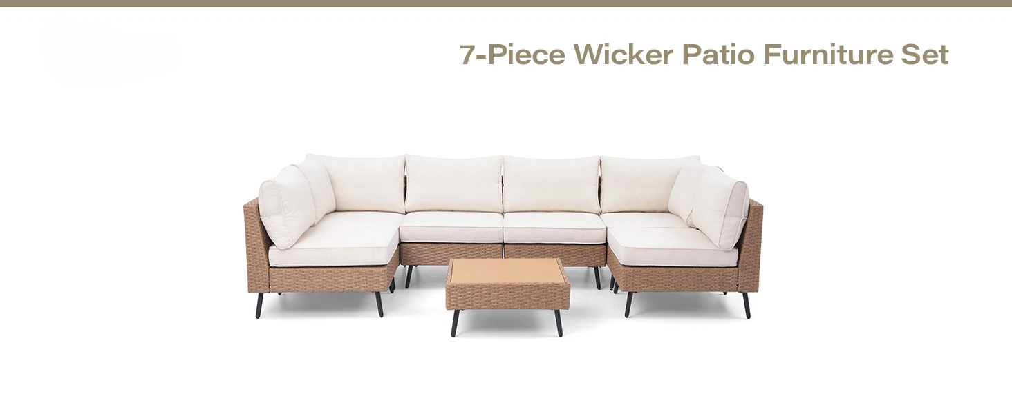 7-Piece Wicker Patio Furniture Set