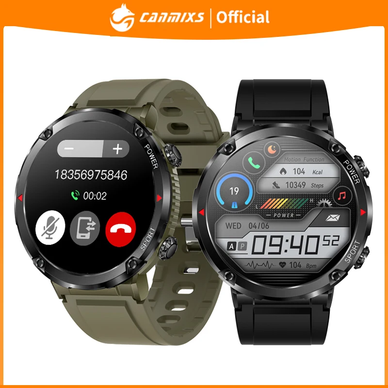 

CanMixs Bluetooth Call Men Smart Watch Men 1.6 Inch 600mAh Dials Smartwatch women Fitness Tracker IP68 Waterproof Sports Watches