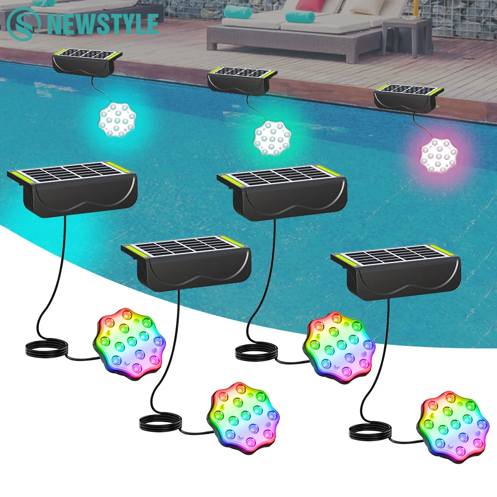 Solar Submersible Pool LED Lights with Remote 1