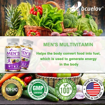 Men's Multivitamin - Supports Circulation, Muscle Growth & Immune System, Vitamin & Mineral Supplement, 120 Capsules 5