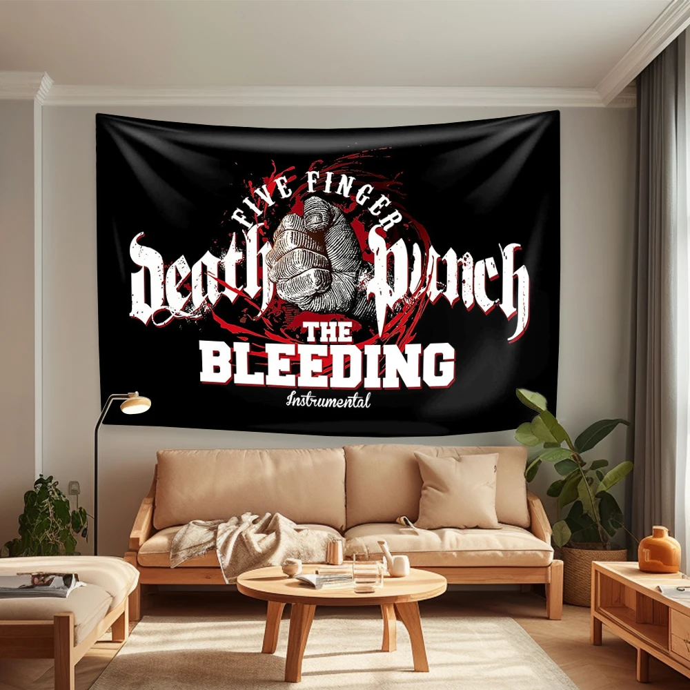 Metal Rock Band F-Five Fingers Tapestry Death Punchs Home Decor Aesthetics Wall Hanging Dormitory Party Backdrop Birthday Gifts party decorations,tapestry decorations