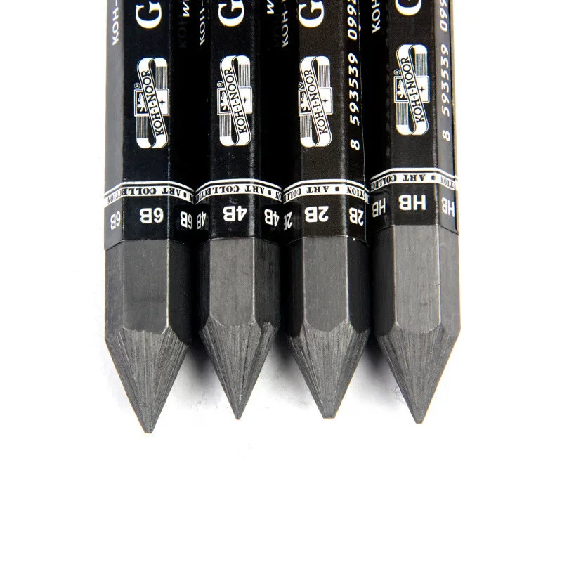 HB/2B/4B/6B Woodless Hexagonal Graphite Stick Pencil Bold Black Charcoal Art Student Sketch Painting Graphite Pen 5
