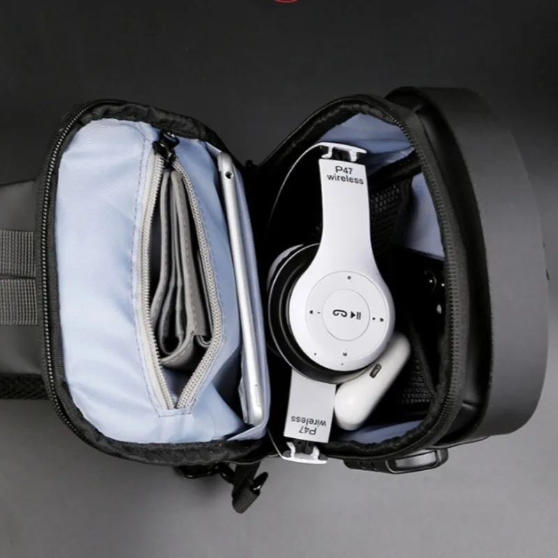 Men Multifunction Anti Theft USB Shoulder Bag Man Crossbody Cross Body Travel Sling Chest Bags Pack Messenger Pack