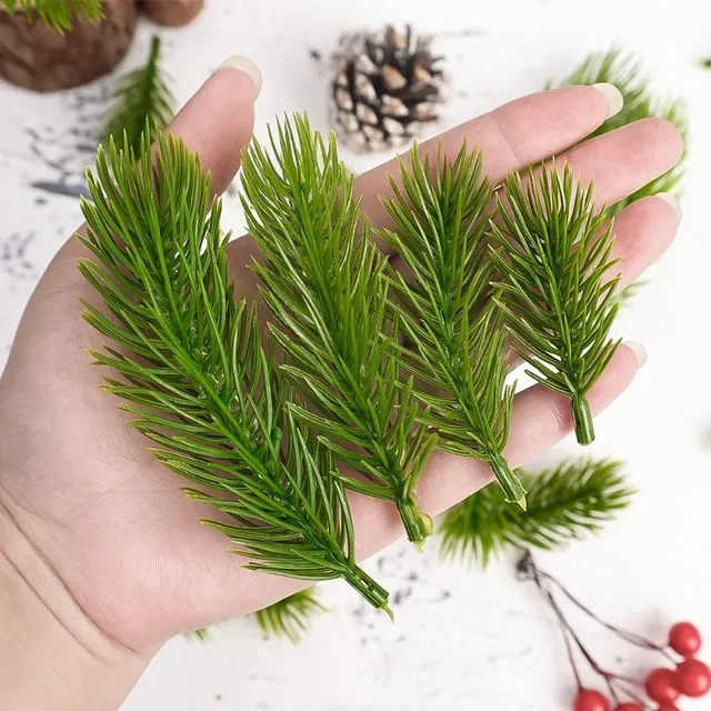 Artificial Decorative Flowers Christmas Tree  Christmas Artificial Pine  Branches - Artificial Flowers - Aliexpress