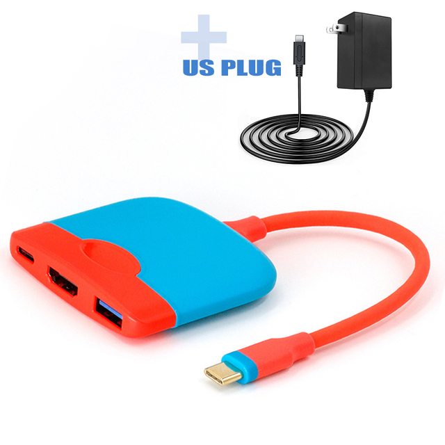FROG Portable Docking Station Compatible-Nintendo Switch 3 In 1 TV Dock HDMI-compatible Adapter USB 3.0 Hub For Macbook Pro