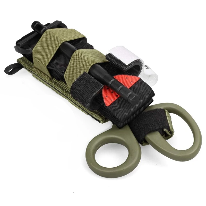 Tactical Tourniquet Tactical Molle Torniquet Pouch Outdoor Medical Set One-hand Torniquet with Scissors for Camping Hiking