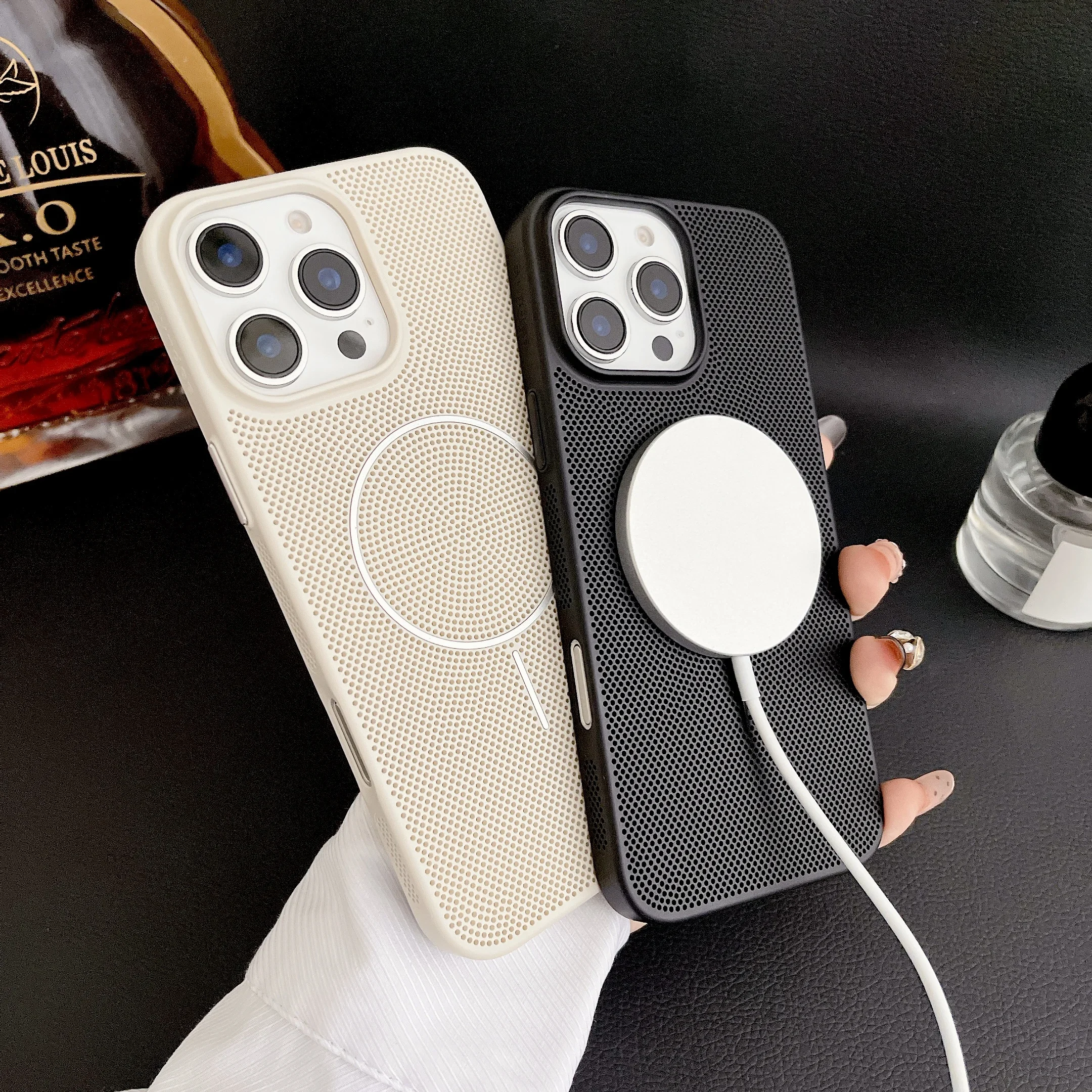 Ultra-Thin Honeycomb Cooling Magnetic Phone Case with Wireless Charging and Shockproof Protection