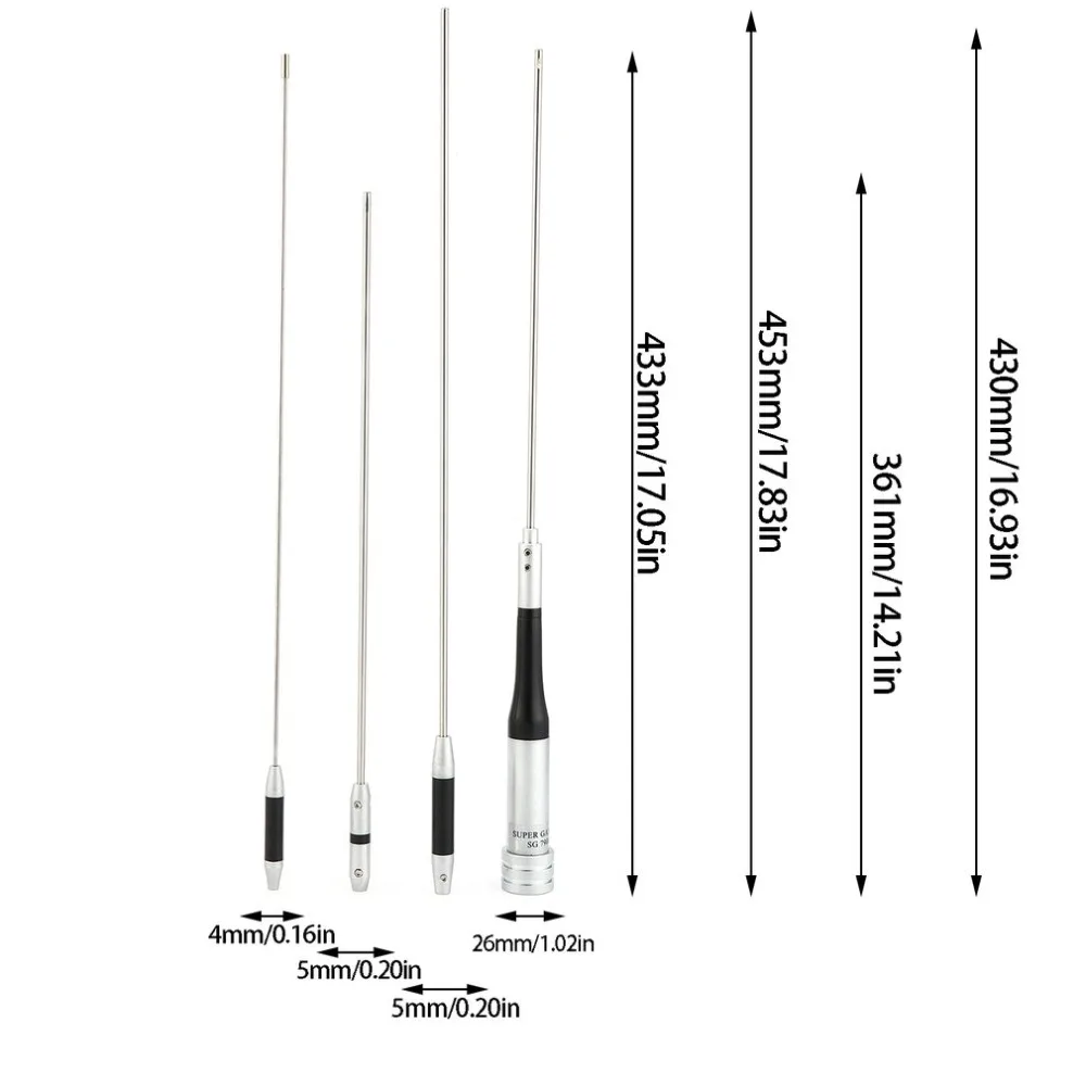 144/430Mhz SG7900 모바일 안테나 U/V 듀얼 밴드 안테나 SG-7900 높은 DBI 자동차 라디오 안테나 강력한 신호 베이스 안테나 