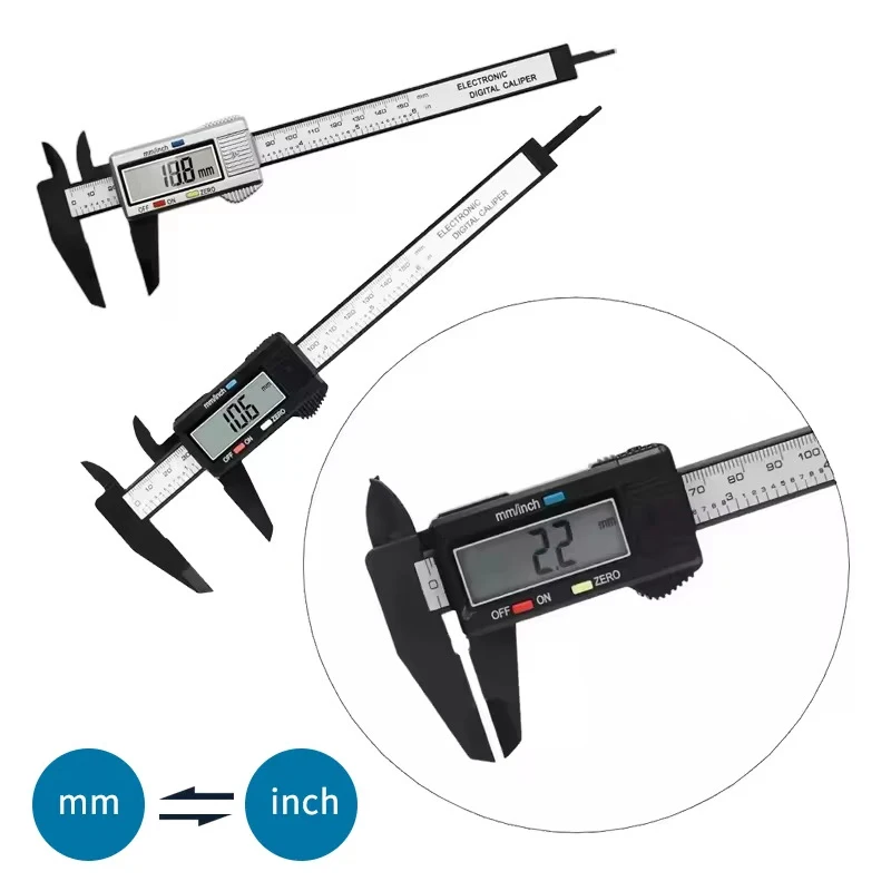 

150mm Electronic Digital Caliper Carbon Fiber Dial Vernier Caliper Gauge Micrometer Measuring Tool Digital Ruler