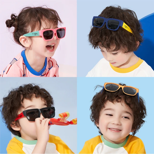 New Children Cute Rectangular Hemming UV400 Sunglasses Baby Girls