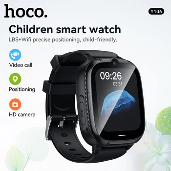 HOCO Y106 1.83ich LCD Touch Screen Bambini Smart Watch Per Ragazza/Gazzo 4G SIM Card LBS Localizzazione Tracker 8W Fotocamera Telefonata Orologio