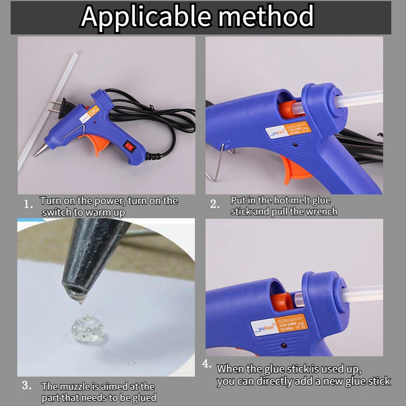 Hot Melt Glue Gun with 7mm Glue Sticks Mini Industrial Guns Heat Temperature Thermo Electric Repair Tool Heat Gun Hot Glue Stick 2