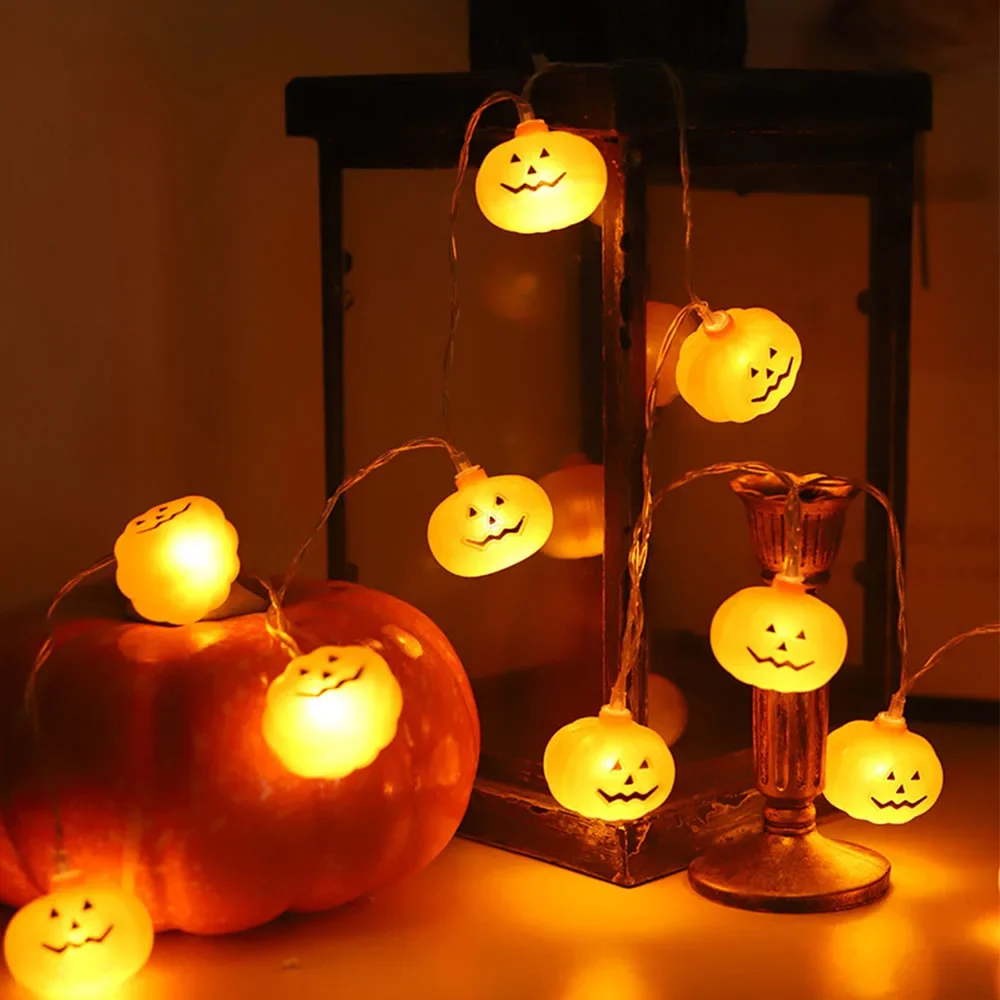 Halloween Pumpkin Led String Fairy Light Lamp Garland Battery Powered Waterproof Decorative Lanterns For Festive Room Ambiance 2