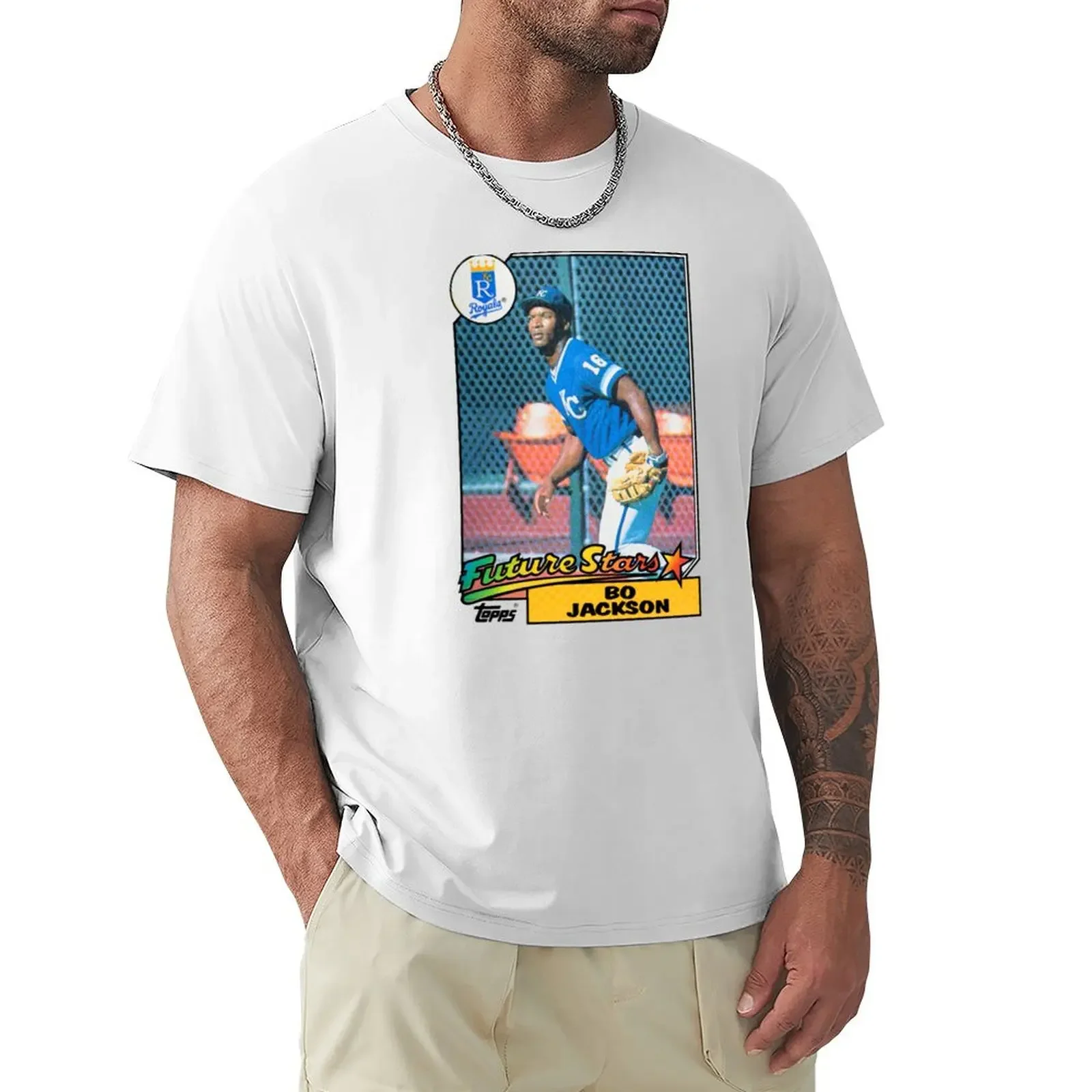 Vintage Topps Future Stars Bo Jackson 1987 T-Shirt Plain Cute Clothes Magliette Da Uomo Casual Elegante
