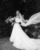 Customized Off-Shoulder Wedding Dress For Women Puff Sleeves Pleats A-Line Bridal Gown Elegant Backless Wedding Party Dress 6