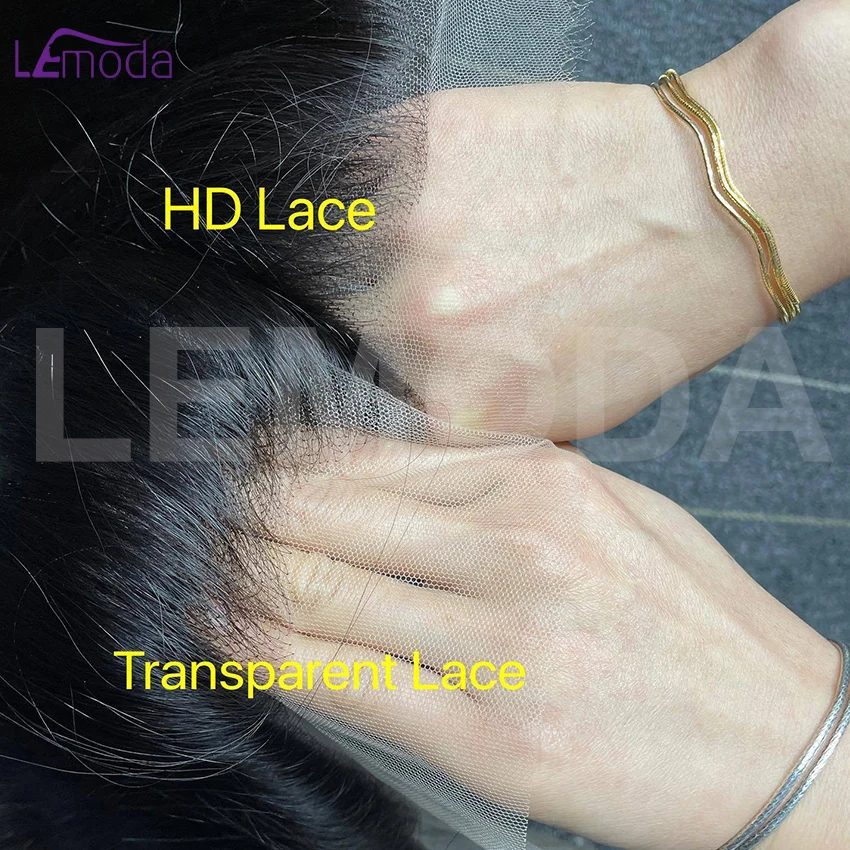 Perruque de Cheveux Humains Lisses, Dentelle Transparente HD 13x6, 5x5, 6x6