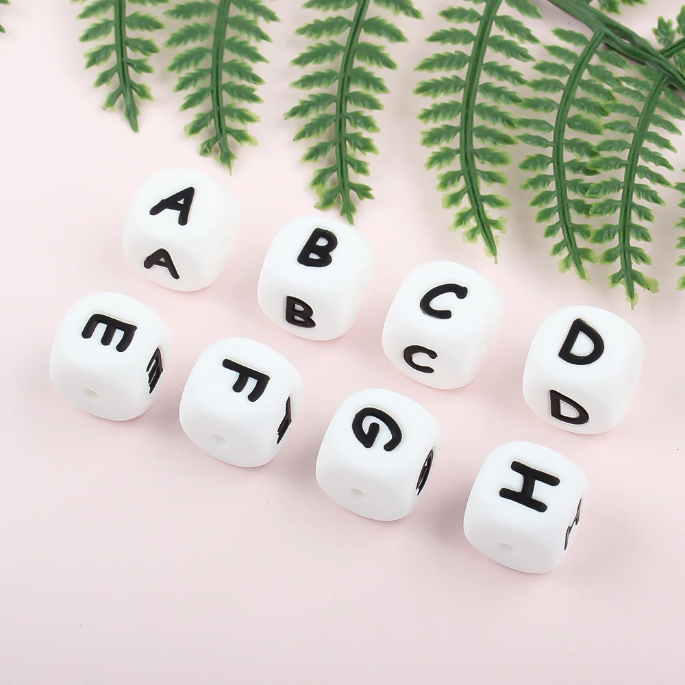20PCS/Lot Silicone Letters Beads 12MM Baby English Alphabet Chew Bead BPA Free DIY Pacifier Chain Keychains Pen Accessories 2