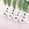 20PCS/Lot Silicone Letters Beads 12MM Baby English Alphabet Chew Bead BPA Free DIY Pacifier Chain Keychains Pen Accessories 2
