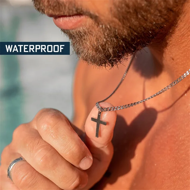 Waterproof Necklace set for men with Large Cross and rope chain — WE ARE  ALL SMITH