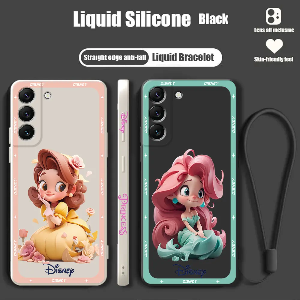 

Модный чехол для телефона с изображением Принцессы Диснея для Xiaomi Poco X4NFC X3 Pro X4Pro 5G X3 M4 Pro C40 F5, Мягкий Квадратный чехол с жидкостью