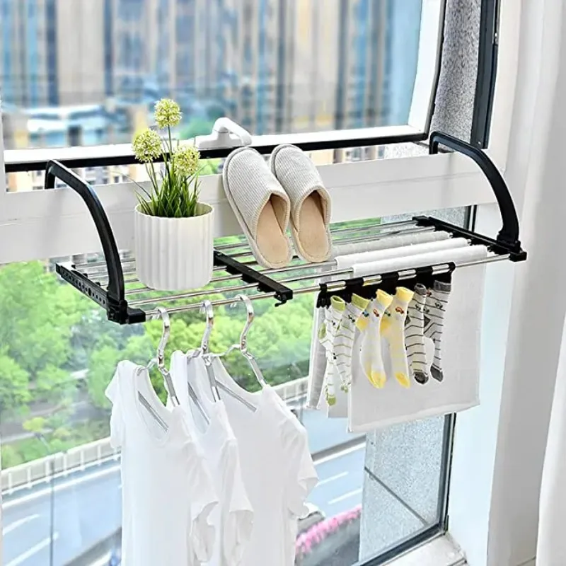 Radiator Clothes Airer Foldable Radiator Drying Rack 42-72CM Extendable Radiator Clothes Drying Rack Balcony Stainless Steel 2