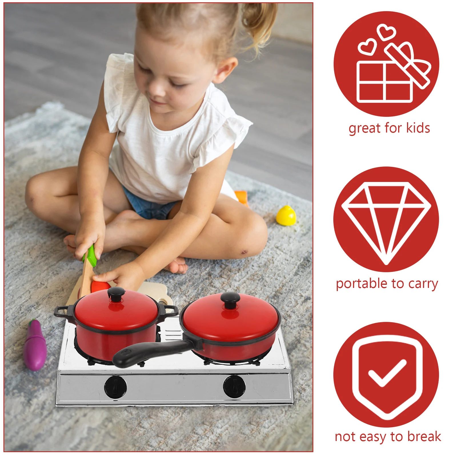 Kitchen Toys Cooking for Kids Fun Children Cookware Food Dollhouse Utensils Pans