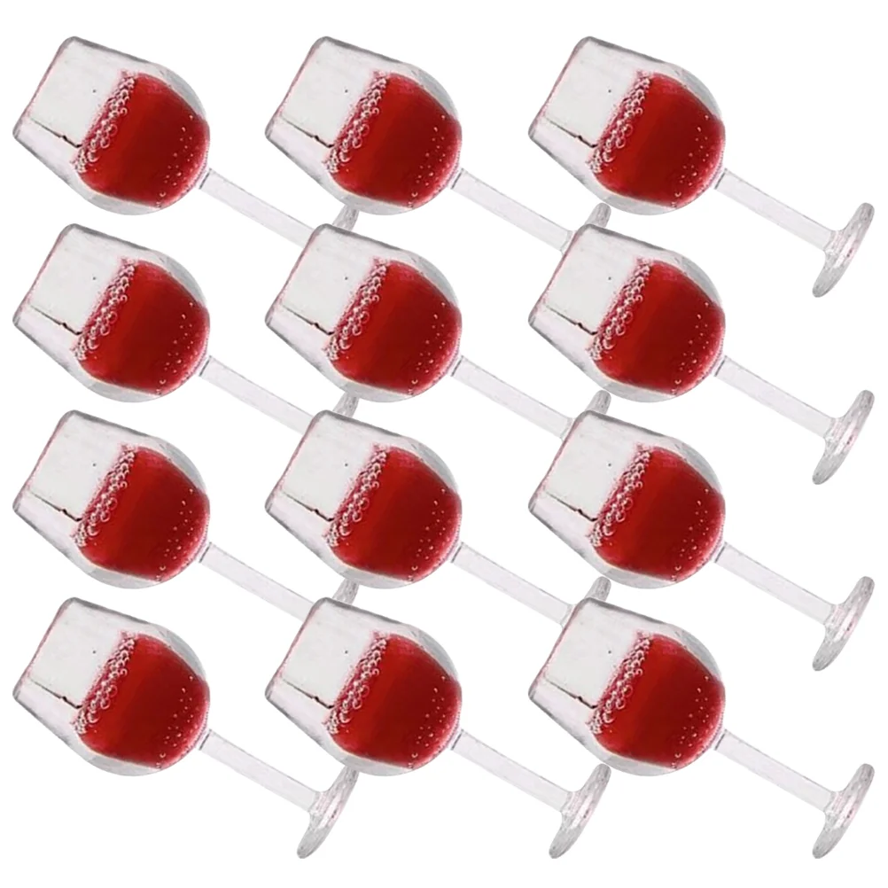 

Dollhouse Wine Glasses Miniature Red Wine Goblet Cups Model Mini Cocktail Glasses Beer Drink Cups Mini Kitchen Decor Accessories