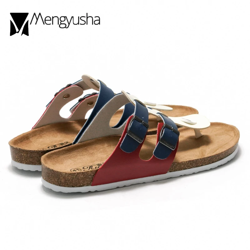 2025 Chanclas con banda de cuero cruzada de verano, zapatos de