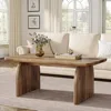Rectangle Coffee Table, 47-Inch Wood Rectangular Living Room Table, Farmhouse Accent Center Table Low Cocktail Tea Table with S 1