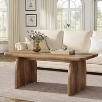 Rectangle Coffee Table, 47-Inch Wood Rectangular Living Room Table, Farmhouse Accent Center Table Low Cocktail Tea Table with S 1