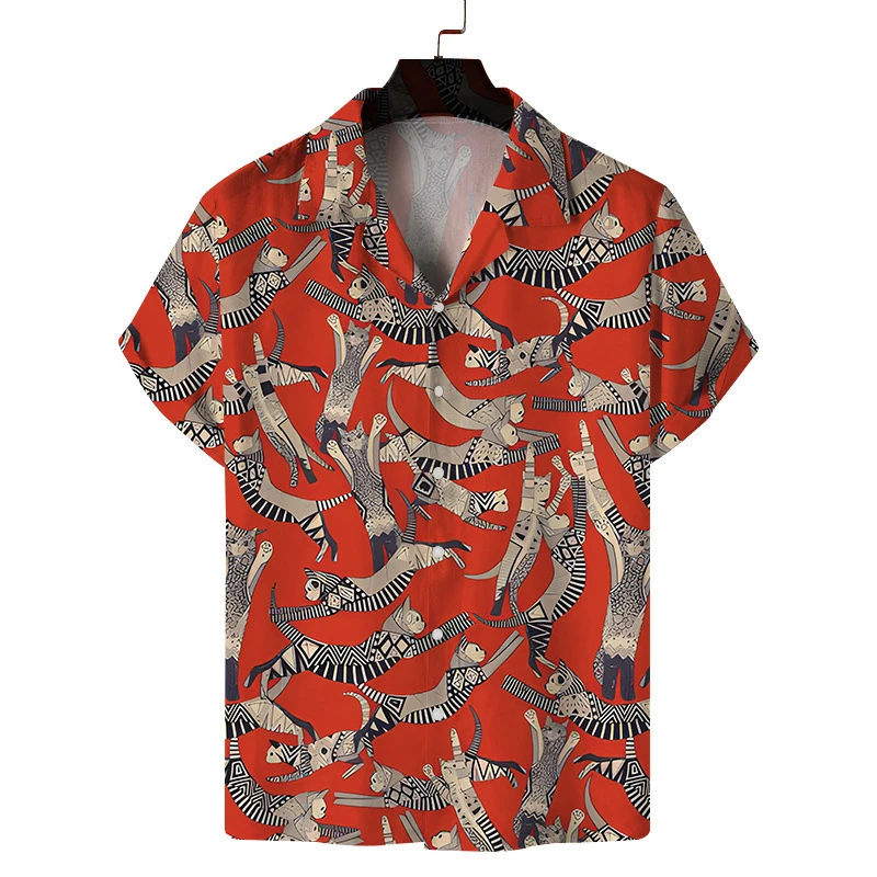 Mens Designer Clothing 3D Print Shirt Oversized Summer 2024 Travel Hawaii Beach Hawaiian Harajuku Pattern Camisa Masculino Lapel 2