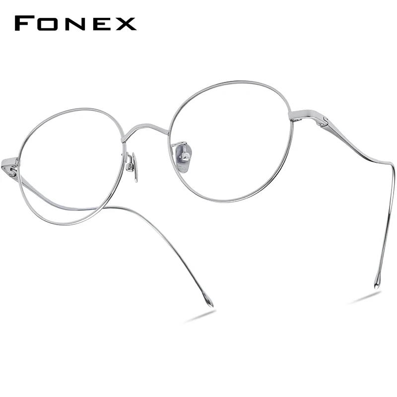 

Титановые женские очки FONEX, новинка 2022, винтажные круглые очки в стиле ретро, мужские корейские очки, 8558