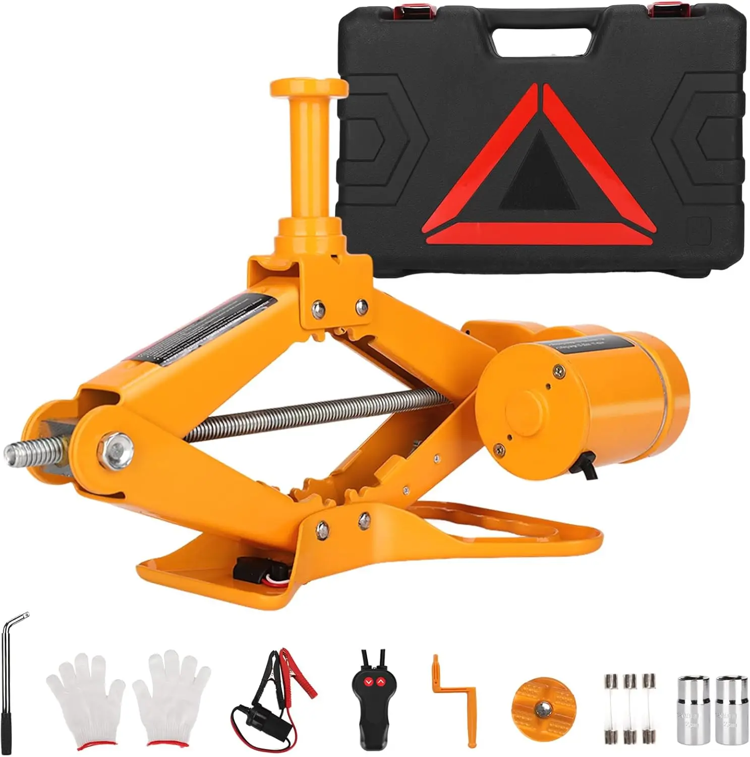 Electric Scissor Car Jack Kit, 3Ton 12V Portable Auto Lift with 17.7" Range for SUV/Sedan, Tire Change & Emergency