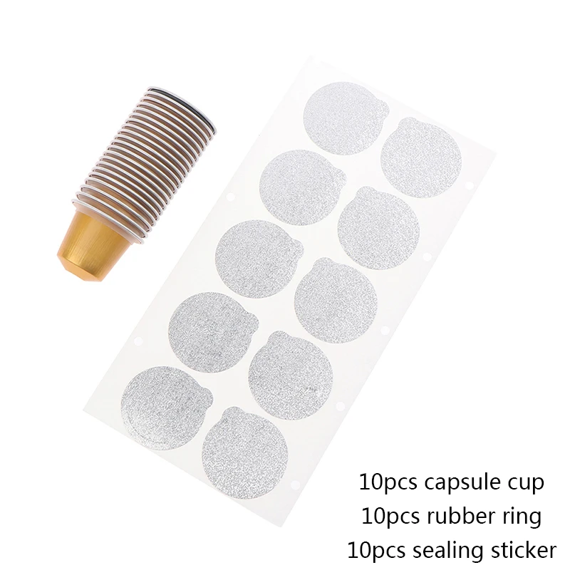 Description Picture 6 of item10Pcs/set Reusable Nespresso Coffee Capsules Disposable Nespresso Pods Empty Aluminum Foil Coffee Capsule With Lids Coffeeware
