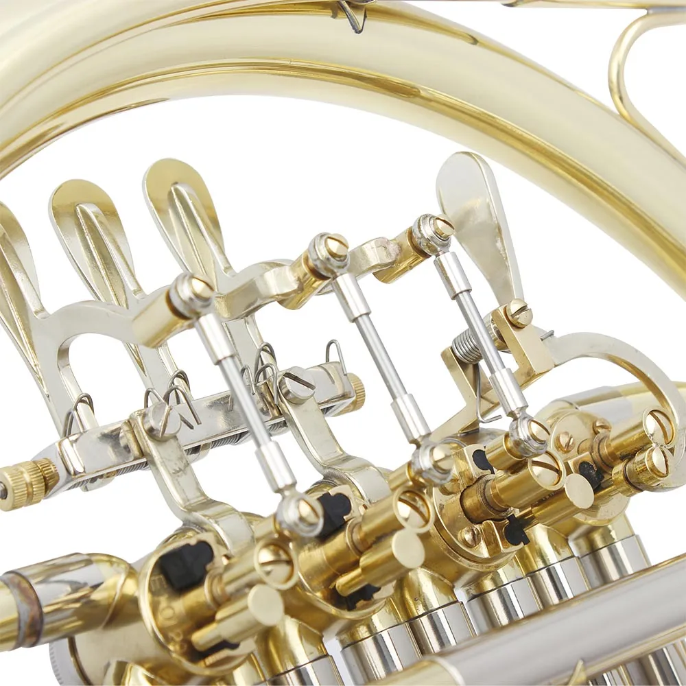 SLADE High-Quality Brass French Horn 4/3 Keys F/Bb Golden Split Professional Grade Musical Instrument with Accessories