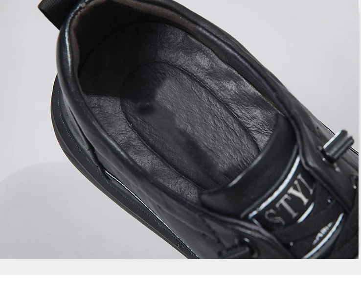 Chaussures en cuir pour hommes, chaussures plates noires, chaussures décontractées et polyvalentes en cuir de vachette de qualité supérieure, nouvelle collection automne_voghion.com