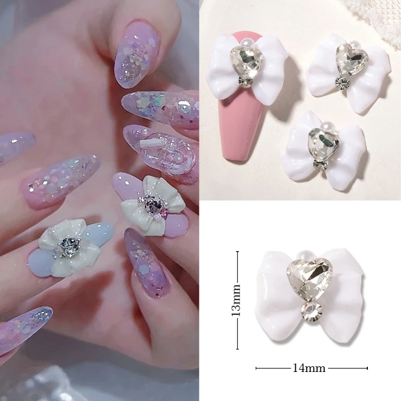 10Pcs/Bag Saturn Planet 3D Nail Charms Crystal Nail Art