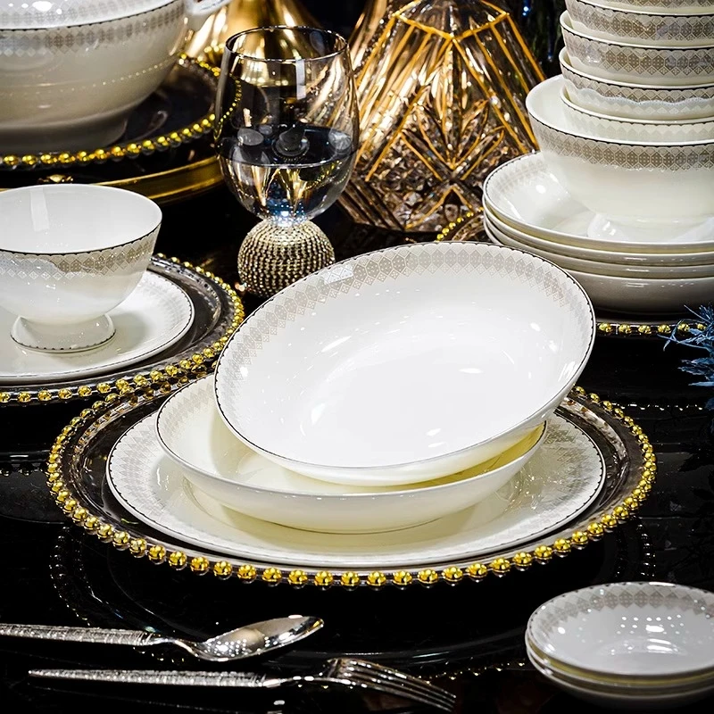 Fine China Dinnerware Sets Home Kitchen Wedding Luxury Tableware