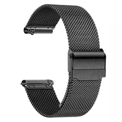 Stainless Steel SmartWatch Band - 18mm Strap Bracelet Wristband Accessory for 18mm (Black)