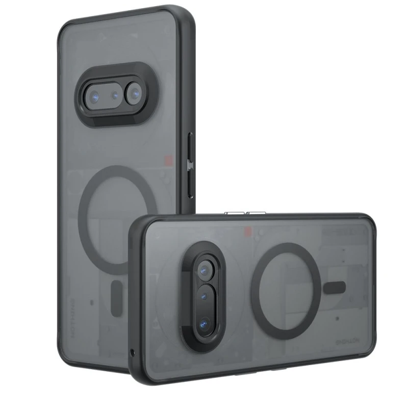 Matte Clear Acrylic Magnetic Anti-Fall Protective Back Cover and Bumper Case