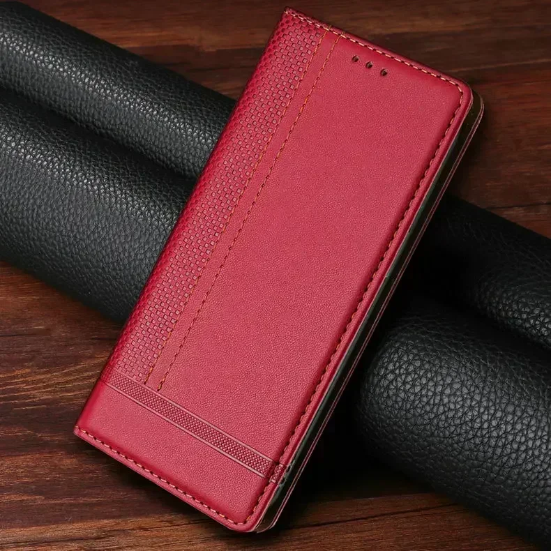 Luxury Magnetic Wallet Leather Flip Case with Enhanced Texture Design