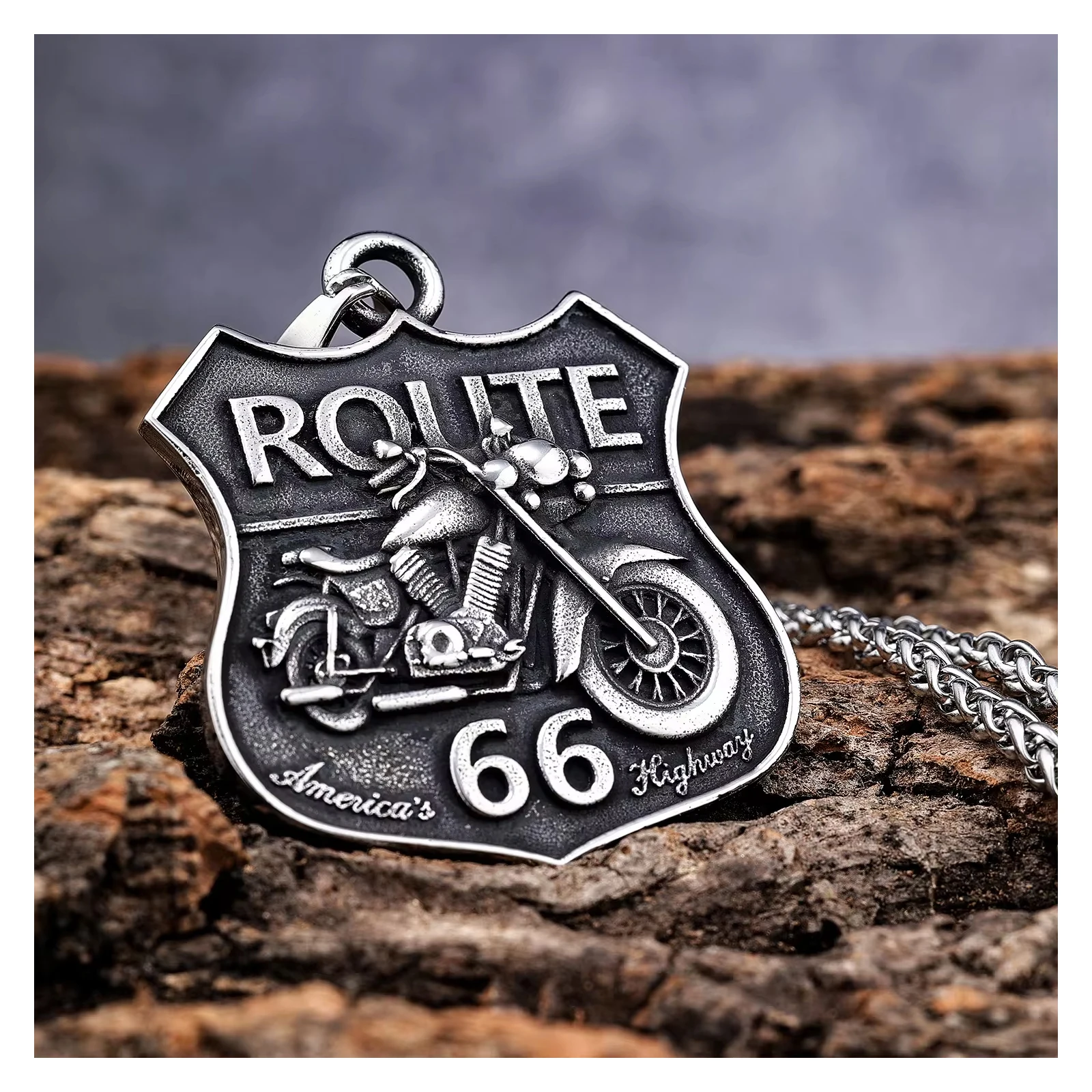 New Arrival Jewelry 316 Stainless Steel jewerely Retro  Pendant Motorcycle Biker Necklace for Men Women