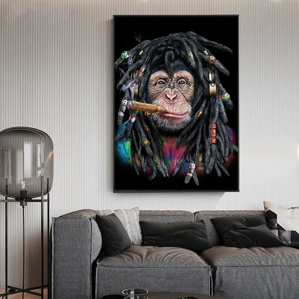 Pôsteres e Impressões de Macacos Engraçados, Animal Pop Art, Luxo, Crazy  Gorilla Canvas, Pintura de Parede, Decoração da Sala, Moda - AliExpress