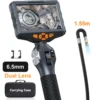 TESLONG TD500 6.5MM Dual Lens Articulating Borescope 1080P 5 Inch IPS Screen Two Way 360° Steering Endoscope Camera with WIFI 1