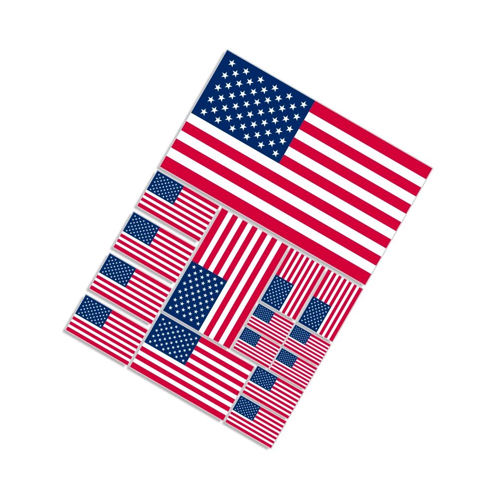 Flag Vinyl Stickers Set - Spain, Poland, Israel, Palestine, Japan, UK, France - for Car, Mirror, Motorcycle, or Laptop