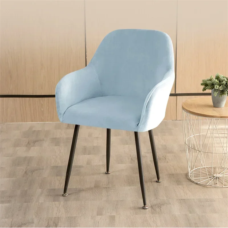 Velvet High Arm Chair Cover Elastic Dining Chair Slipcovers Fabric Washable Office Rocker Chairs Covers Home Decor Seat Cover 5