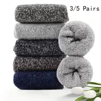3/5 Pairs Of Thick Woolen Socks For Men, Autumn And Winter Stockings, Towels To Keep Winter Warm, Crew Socks, Christmas Gift 1
