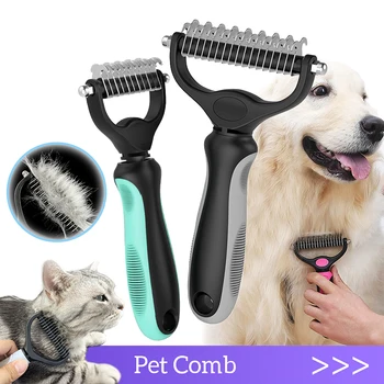 Pet Hair Removal Comb Cat Dog Brush Pet Hair Grooming Tool Puppy Hair Shedding Combs Pet Fur Trimming Dematting Deshedding Brush 1