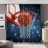 2pcs, 2D flat Curtain basketball 100% Polyester,Without Electricity Festive Backdrops for Holiday Party, General Celebration 2