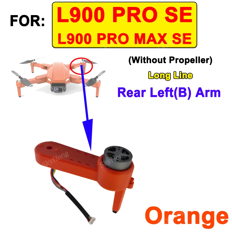 Bras Moteur Avant Pour Drone L900 Pro SE - Orange/Noir/Gris - 25W - Neuf